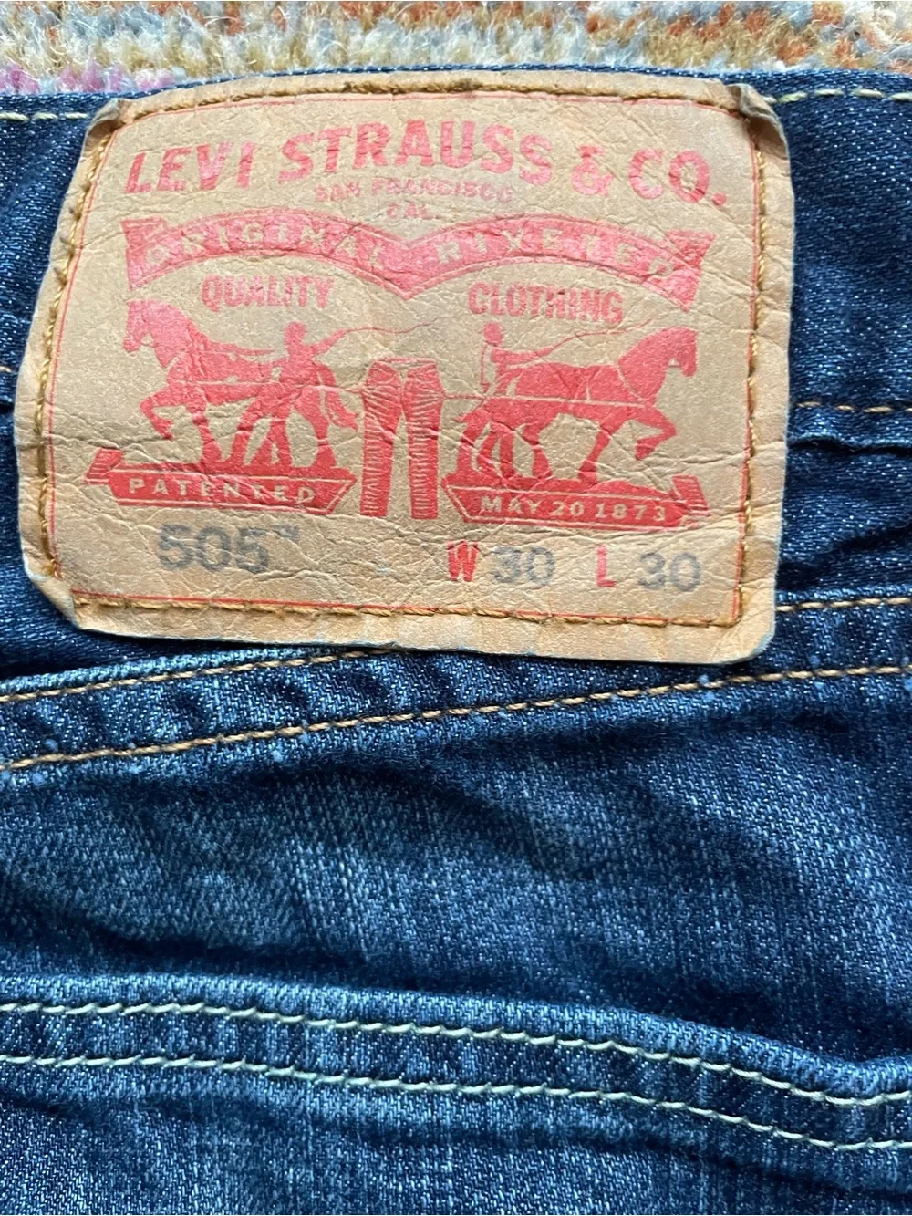 Levi's 505 Men's Indigo Blue Straight Jeans Size 30x30